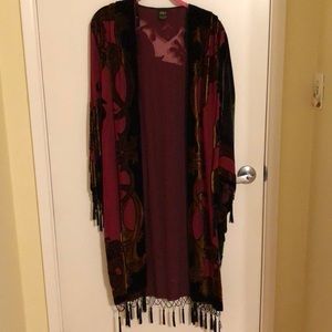 Gorgeous silk and velvet long jacket